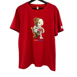 Fifth Loop bittersweet tee large mens skeleton bear graphic t-shirt red